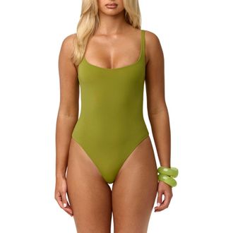 Naked Wardrobe Scoop Neck Tank Bodysuit in Mojito at Nordstrom, Size X-Small