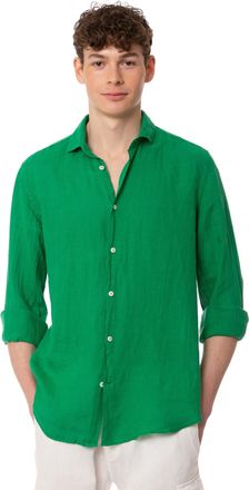 MC2 Saint Barth Man Green Linen Pamplona Shirt