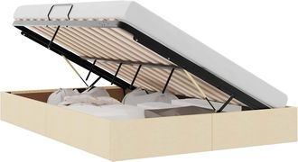 vidaXL Estructura De Cama Ottoman Crema 140 X 190 Cm Tela Vidaxl