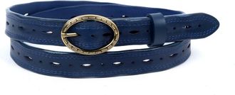 OLD TREND Vintage Genuine Leather Perforated Classic Detail Belt in Navy at Nordstrom, Size Medium