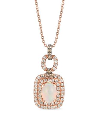 Le Vian Creme Brulee 14K Strawberry Gold 1.31 Ct. Tw. Diamond & Opal Pendant Necklace
