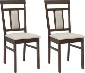 vidaXL Silla De Comedor 2 Pcs Marr&oacute;n Claro Y Claro Vidaxl