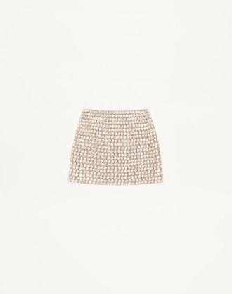 Valentino Mini Skirt In Embroidered Organza Wo