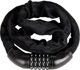 OEM Candado Para Bicicleta - Con Cadena - Candado De Combinaci&oacute;n De 5 D&iacute;gitos - 160 Cm - Paquete Individual - Negro