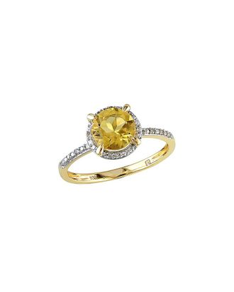 Rina Limor 10K 1.30 ct. tw. Diamond & Citrine Ring