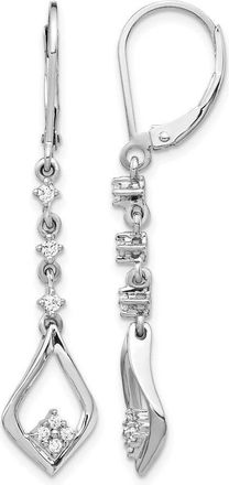 Diamond2Deal 14k White Gold 1/5 Ct Lab Grown Diamond Dangle Earrings Leverback
