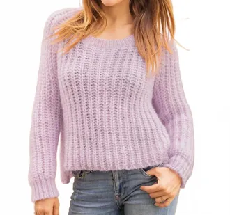 Wooden Ships Cropped Rails Chunky Crewneck Sweater In Wild Lilac