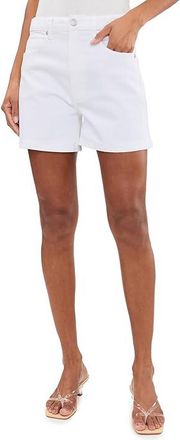Liverpool L.A. 4.5 High-Rise Heritage Denim Shorts Womens Shorts Bright White : 10 4.5, Cotton/Elastane/Modal