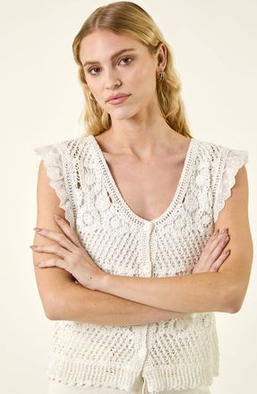 Roman Crochet Buttoned Waistcoat