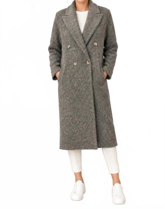 Vince Pebble Texture Wool Coat In Grey