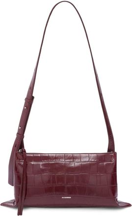 Jil Sander small Empire crocodile-effect shoulder bag - women - Calf Leather - OS - Red