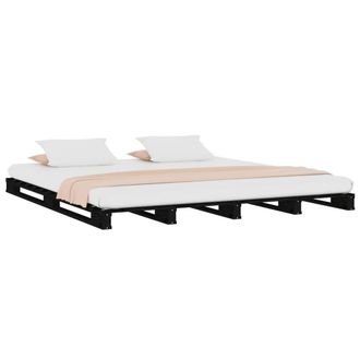 Berkfield Home Pallet Bed Black 120x190 cm Small Double Wood Pine