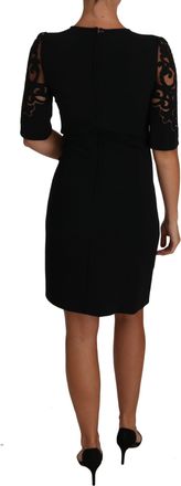 Dolce & Gabbana Black Floral Cut Out Pattern Coctail Womens Dress