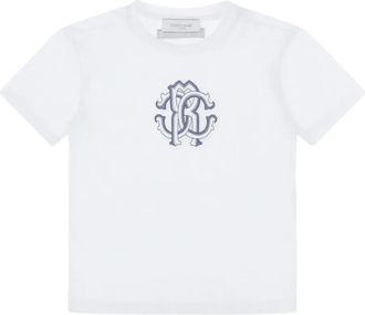 Roberto Cavalli logo-print T-shirt - kids - Cotton - 10 yrs - White