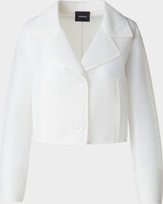 Akris Alice Double Layer Techno Grid Trench Jacket