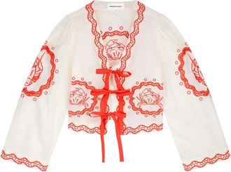 Fab By Fabienne Chapot Serviette Blouse - Dames - Blouses - Beige - 2XL - Katoen - Overhemden