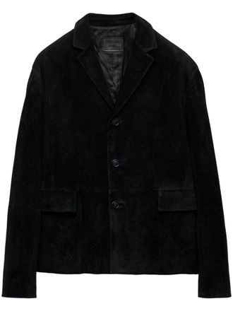 Prada Suède blazer - Zwart