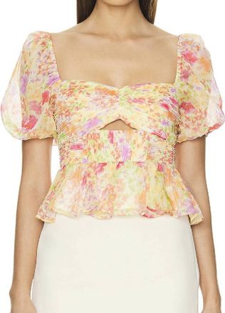Astr Arlet Top In Yellow Multi Floral