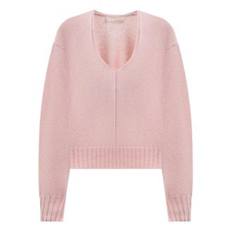 Twinset Roze Sweater V-Hals Chic Stijl - Dames - V-hals truien - Roze - M - Truien & Vesten