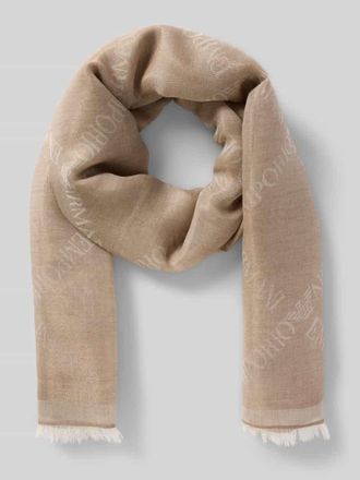 Emporio Armani Schal mit Fransen in Taupe, Gr&ouml;&szlig;e 1