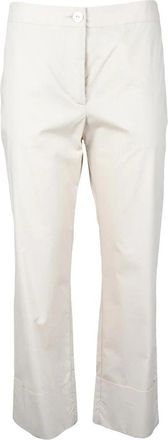 Collection Priv&eacute;e Cropped White Trousers with Straight Leg