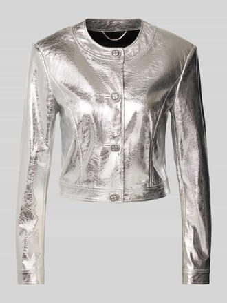 Marc Cain Cropped Blazer in Silber, Gr&ouml;&szlig;e 42