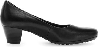 Gabor Zwarte Leren Damespumps - Dames - Pumps - Zwart - 40 1/2 EU - Leer - Schoenen