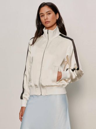 Sanctuary Satin Track Jacket In Collagen