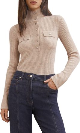 Reiss Elly Wool Rib Sweater in Neutral at Nordstrom, Size X-Small