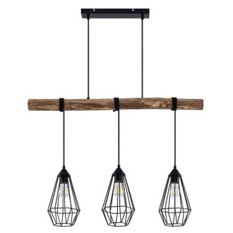 Lindby Lindby L&aacute;mpara Colgante eldarion En Marr&oacute;n De Madera
