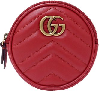 Gucci Red Color Leather Coin Purse/Coin Case (Pre-Owned)