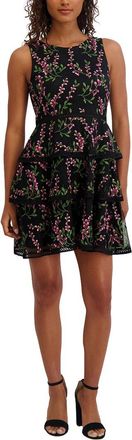 Kensie Embroidered Mesh Mini Dress