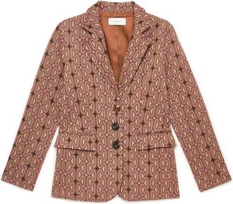 Maliparmi Optical Chain Blazer - Dames - Blazers - Bruin - XL - Leer - Jassen
