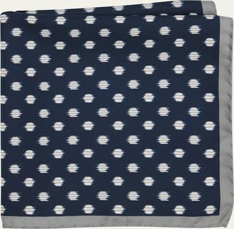 Giorgio Armani Mens Abstract Polka Dot Silk Handkerchief