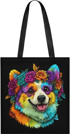 Generic Corgi Colorful Tote Bag for Women Men Shoulder Bags Purses Pouch Handbags