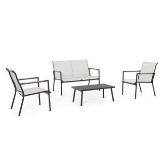 Konte Design Conjunto de sal&oacute;n completo con sof&aacute;, sillones y mesita