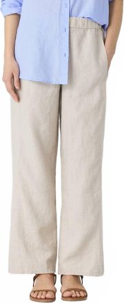 Eileen Fisher Organic Linen Wide-Leg Trouser Pant In Undyed Natural