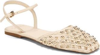 Franco Sarto Inali Ankle Strap Flat in Natural at Nordstrom, Size 5.5
