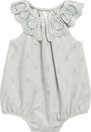 Rylee + Cru Myla Cotton Eyelet Bodysuit in Seafoam at Nordstrom, Size 18-24M