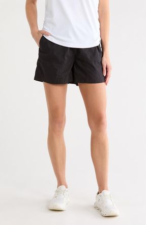DKNY Drawcord Waist Cotton Shorts in Black at Nordstrom Rack, Size X-Large