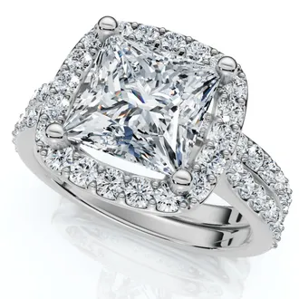 Pompeii3 Certified 2 3/4Ct Princess Cut Diamond Engagement Wedding Ring Set 14k Lab Grown
