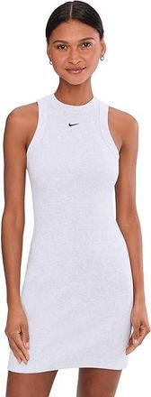Nike Sportswear Chill Knit Rib Tank Top Dress Womens Dress Birch Heather/Black : LG (US 12-14), Polyester/Spandex