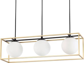 Ideal Lux Lingotto - L&aacute;mpara De Barra Colgante De 3 Luces Lat&oacute;n Antiguo - Ideal Lux