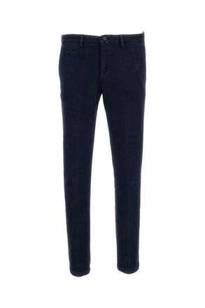 BRIGLIA 1949 Blue Moleskin-Effect Cotton Twill Straight-Leg Pants