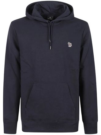 Paul Smith Solid Navy Hoodie with Embroidered Zebra Logo