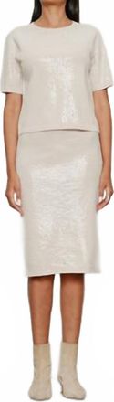 Sanctuary Sparkle Sequin Pencil Midi Skirt In Mother Of Pearl