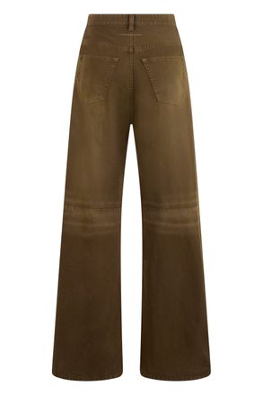 Maison Margiela High-Waisted Flared Cotton Trouser - Brown