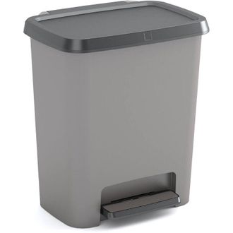 Dmora Dmora - Contenedor De Basura Carleton, Cubo De La Basura, Papelera Para Recogida Selectiva De Residuos, Gabinete De Basura, 38x28 H43 Cm, Gris Oscuro