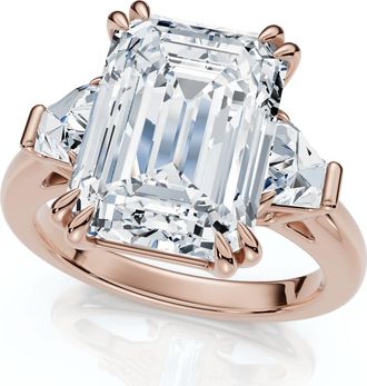 Pompeii3 Certified 4.40Ct Emerald Diamond Engagement Ring 14k Gold or Platinum Lab Grown