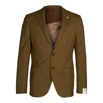 L.B.M. 1911 L.b.m. 1911, Heren, Pakken, Bruin, Maat: XL Wol